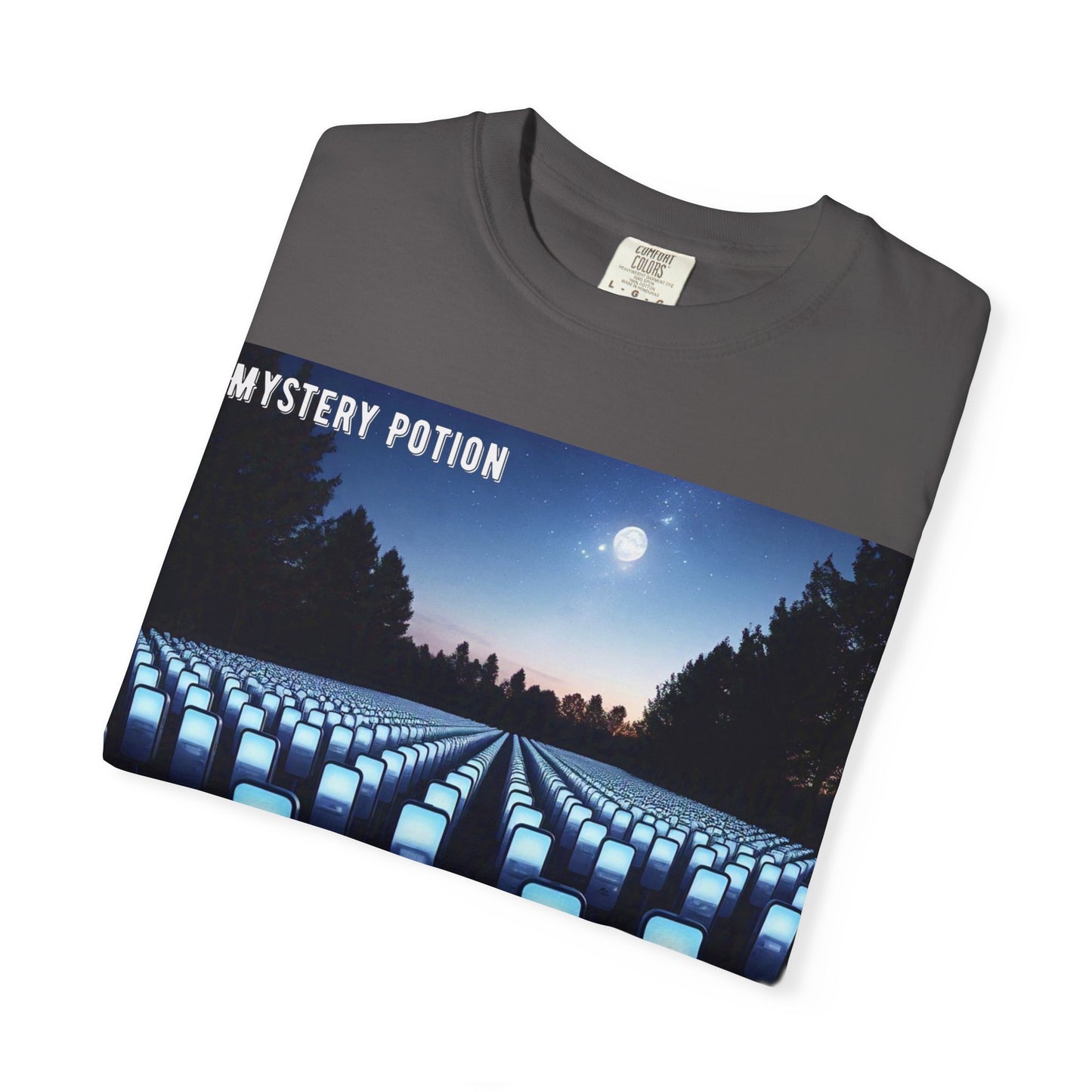 Mystery Potion "Hey Mr. Bot Farmer" Graphic T-Shirt, Unisex Vintage Tee, Perfect for Music Festivals, Casual Wear, Gifts for Him/Her
