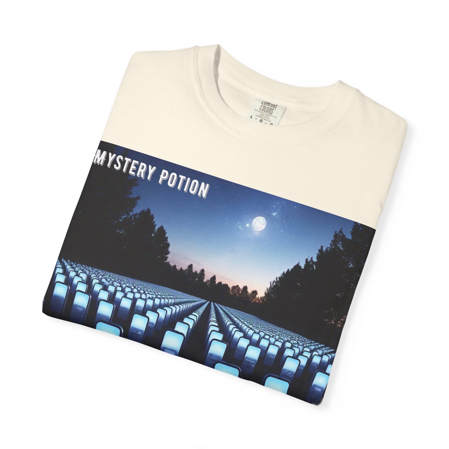 Mystery Potion "Hey Mr. Bot Farmer" Graphic T-Shirt, Unisex Vintage Tee, Perfect for Music Festivals, Casual Wear, Gifts for Him/Her