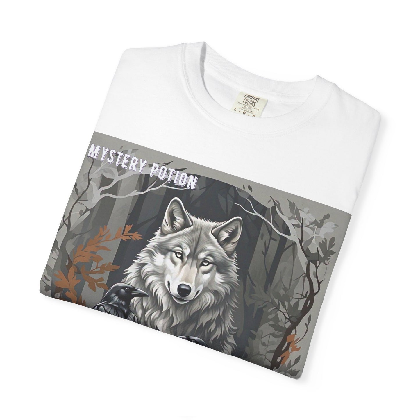 'The Wolf Will Come To Eat It All In The End' by Mystery Potion, Unisex T-Shirt, Edgy Graphic Tee, Animal Lover Gift, Fantasy Shirt, Halloween Apparel, Unique Graphic Shirt