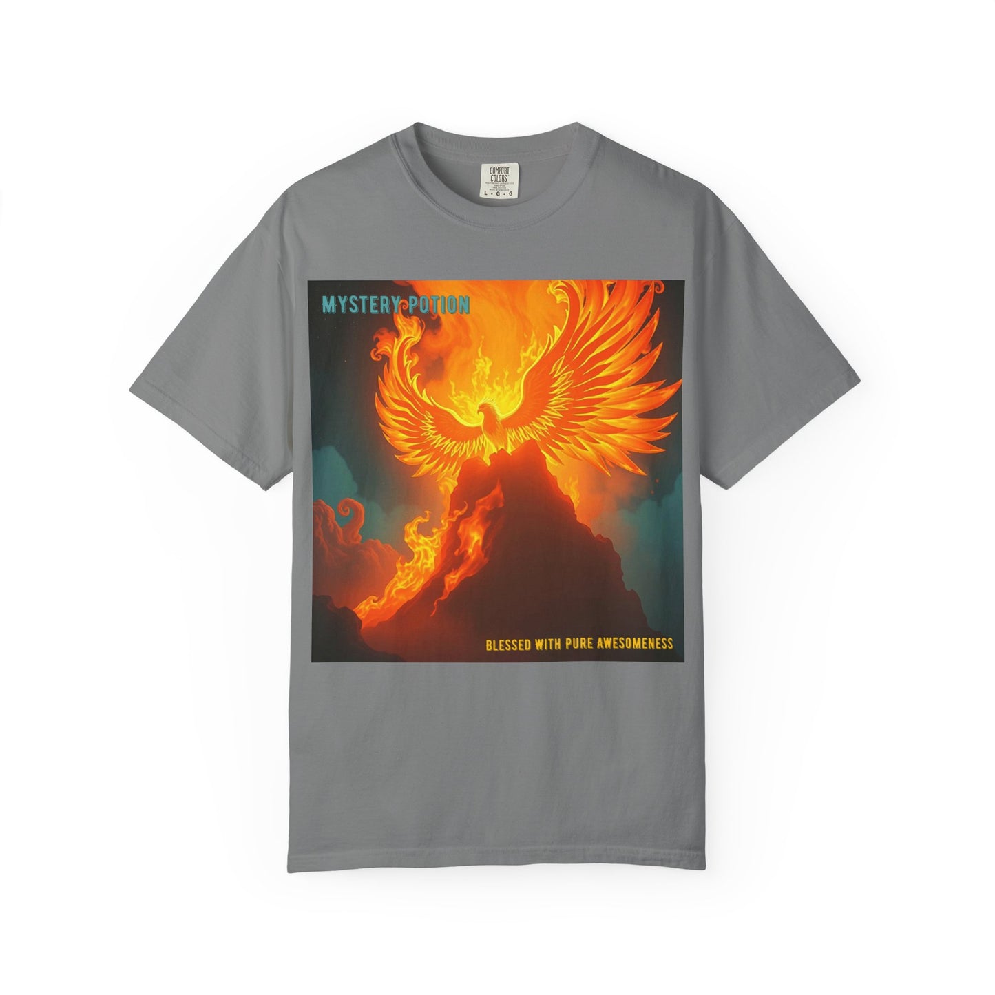 'Blessed With Pure Awesomeness' Mystery Phoenix Graphic Unisex T-shirt, Cool Casual Wear, Unique Gift for Nature Lovers, Birthday, Summer Event, Spiritual Design