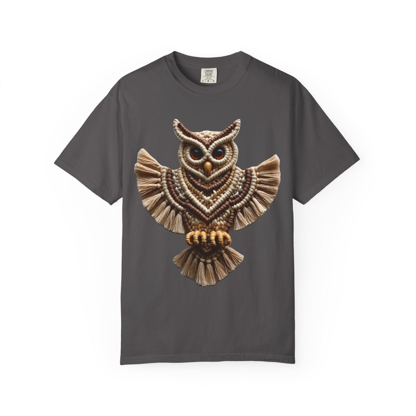 Artistic Macrame Owl T-Shirt, Unisex Graphic Tee, Nature Lover Gift, Bohemian Style Shirt, Wildlife Art Apparel, Unique Owl Design