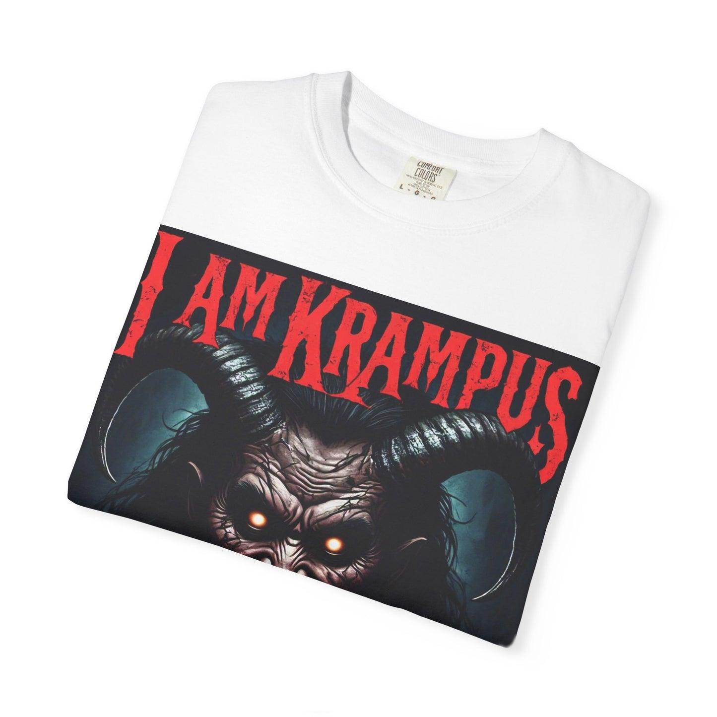 I Am Krampus Unisex Garment-Dyed T-Shirt | Spooky Graphic Tee for Christmas Horror Fans, Gifts, Party Wear, Festival Attire
