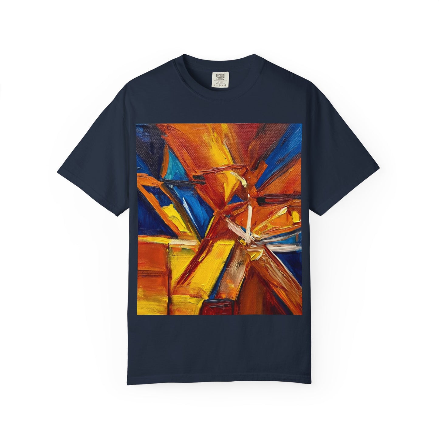 Vibrant Abstract Art T-shirt, Unisex Garment-Dyed Tee, Colorful Graphic Shirt, Stylish Artwear, Unique Gift Idea for Art Lovers