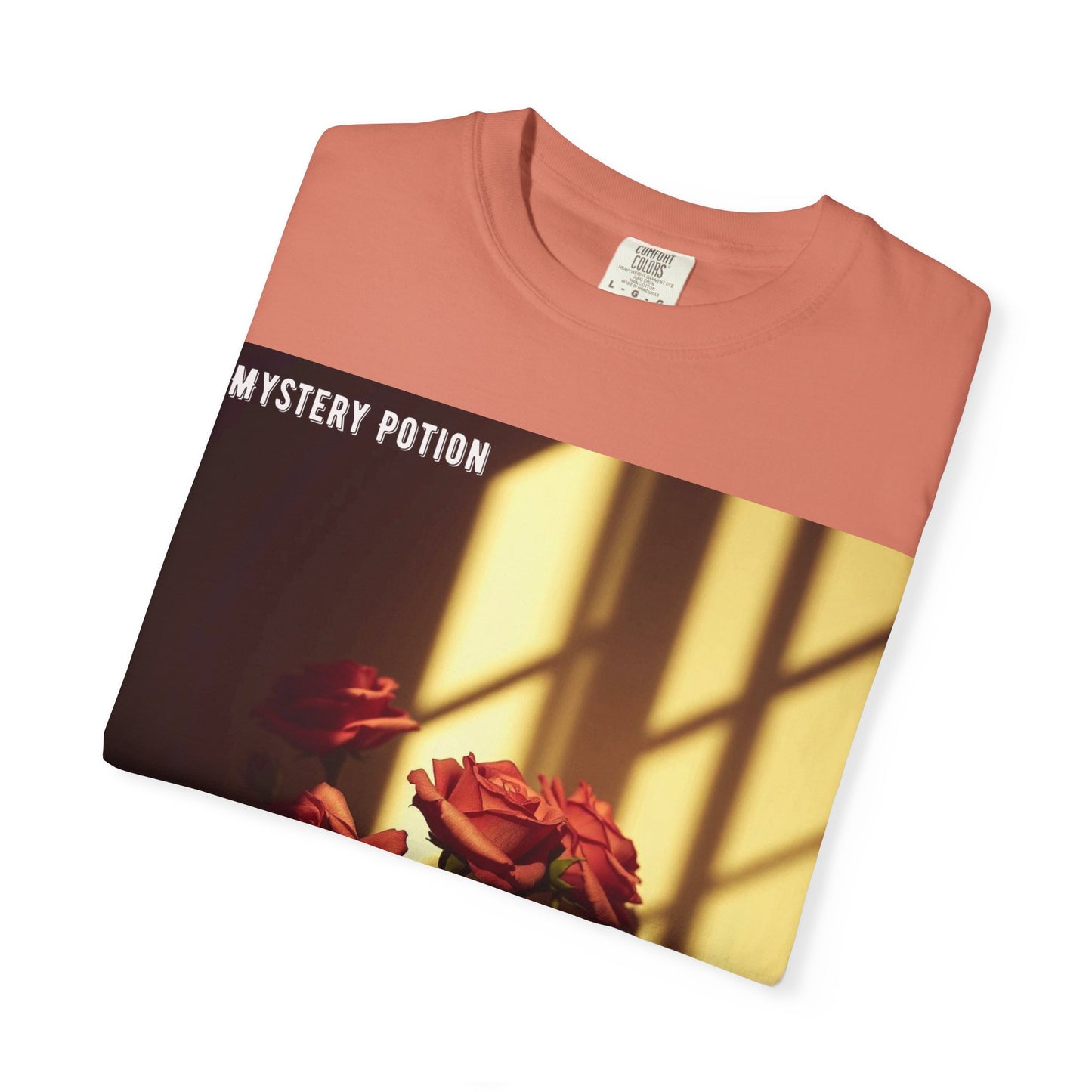 Mystery Potion Garment-Dyed Tee, Vintage Floral T-Shirt, Unisex Plant Lover Shirt, Gift for Her, Aesthetic Graphic Tee