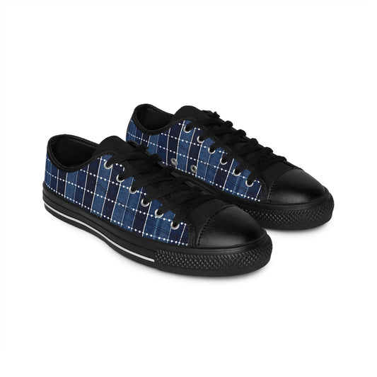 Stylish Plaid and Polka dot Men's Sneakers | Top Deluxe Style Casual Footwear, Trendy Kicks, Everyday Wear, Fashion Sneakers, Gift for Him
