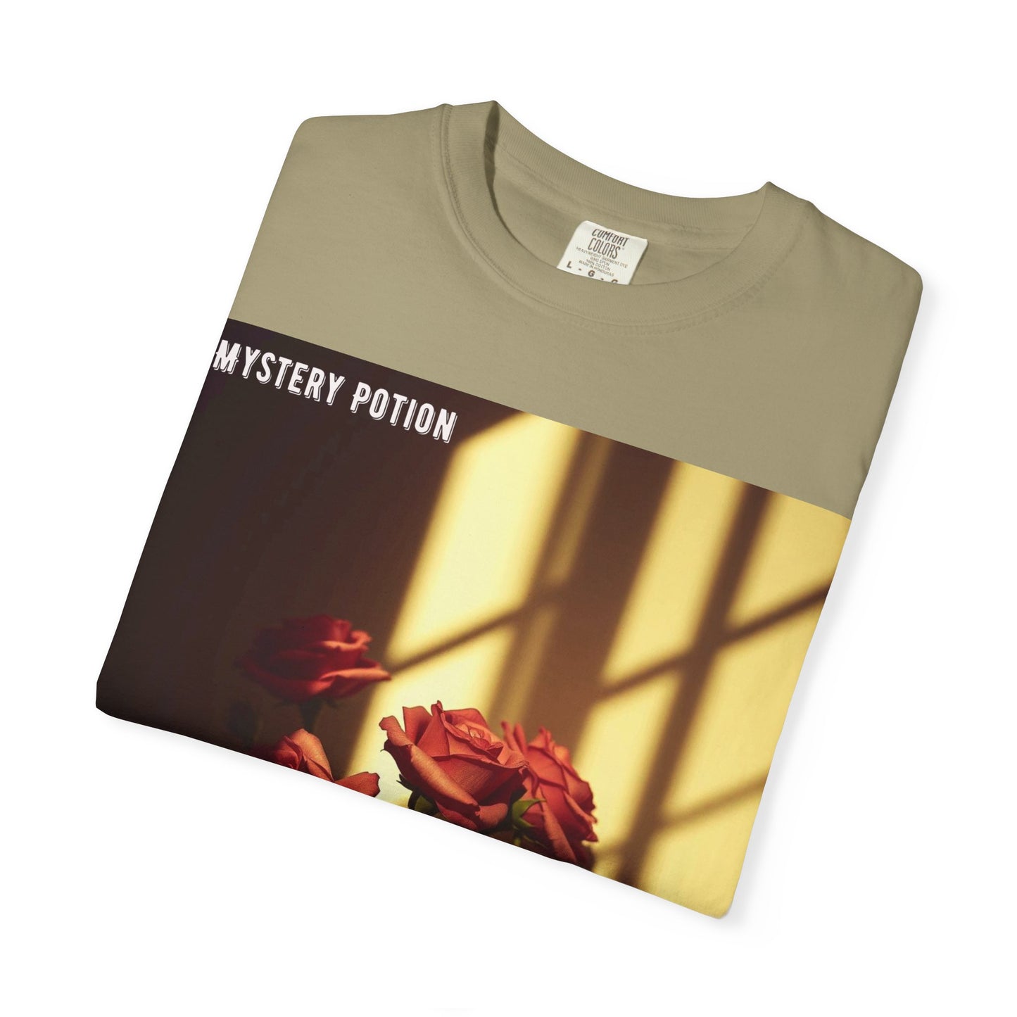 Mystery Potion Garment-Dyed Tee, Vintage Floral T-Shirt, Unisex Plant Lover Shirt, Gift for Her, Aesthetic Graphic Tee