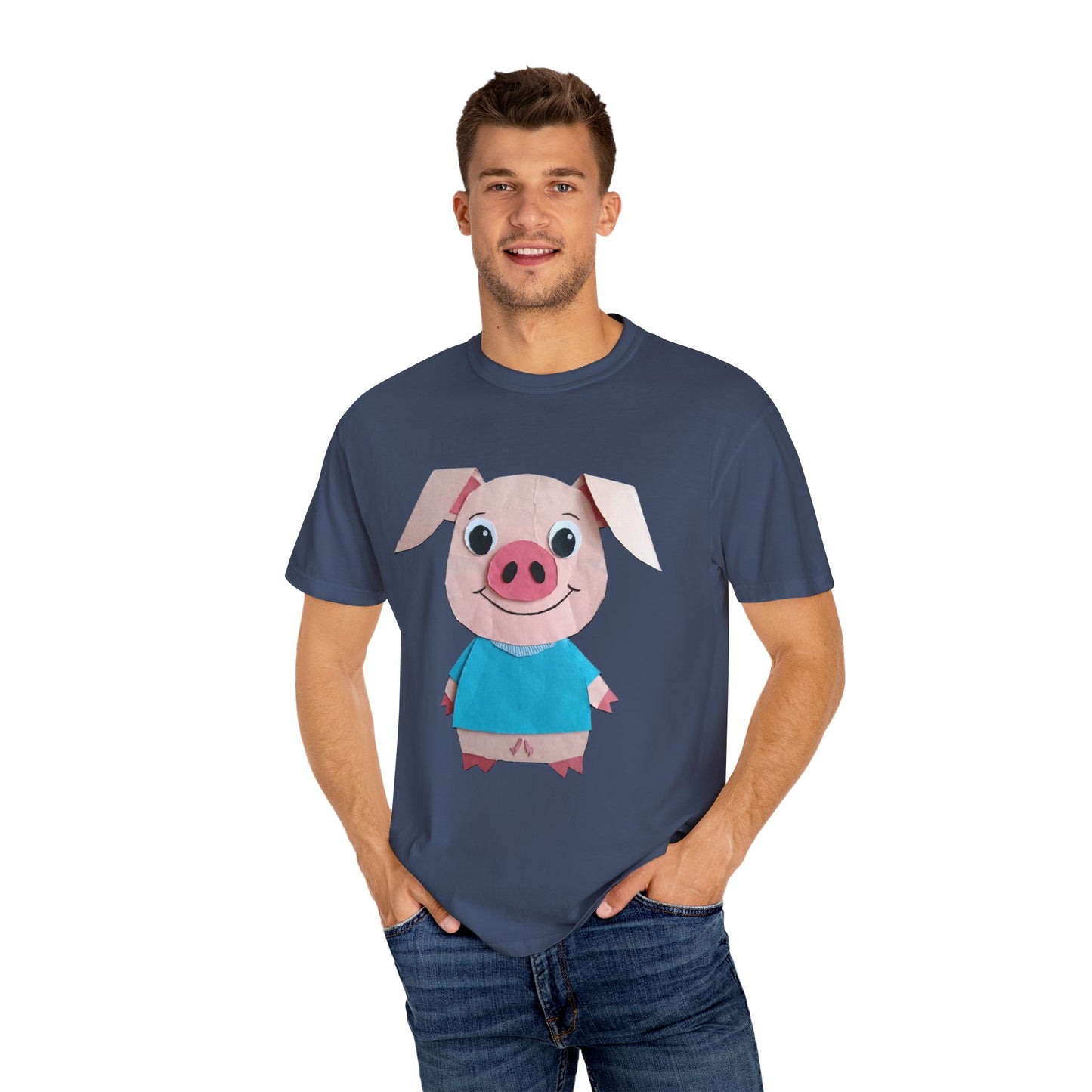 Cute Pig Character T-Shirt, Animal Lover Gift, Funny Graphic Tee, Casual Wear, Farm Themed Shirt
