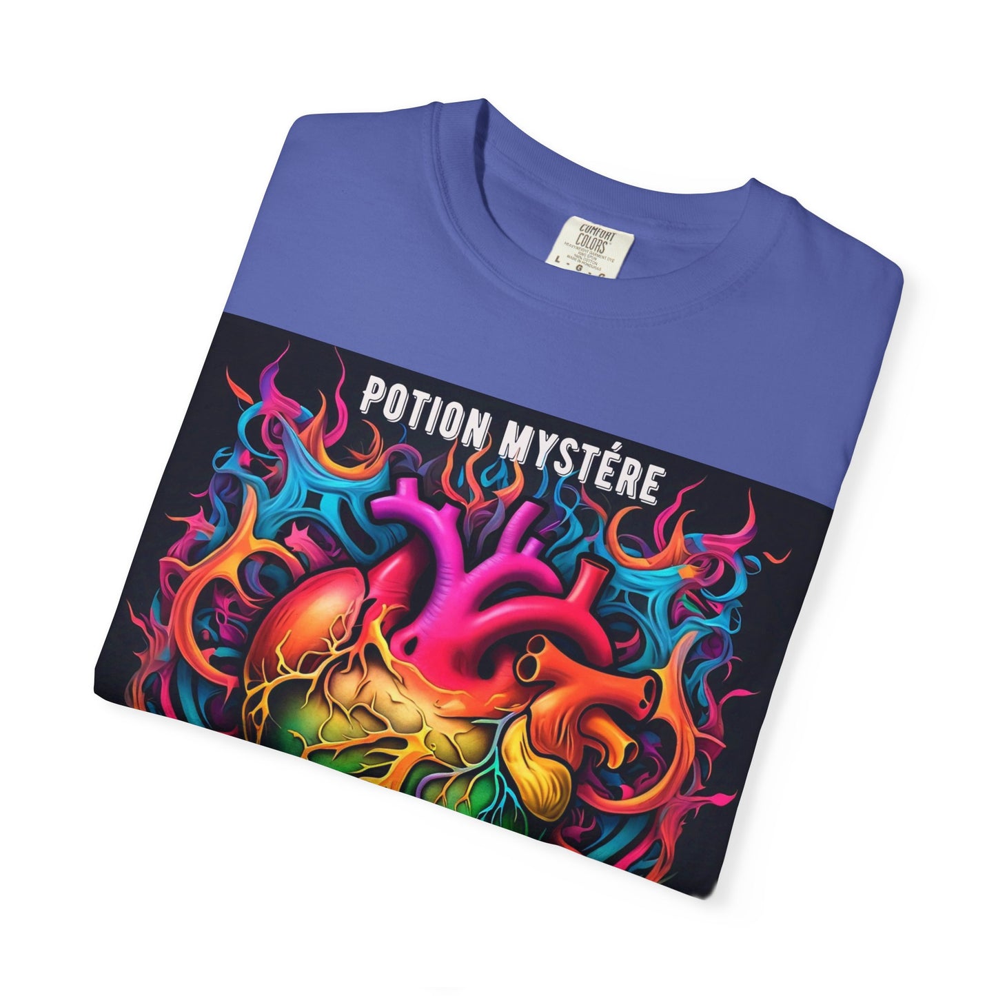 'L'Amour est La Réponse' par Potion Mystére, Mystical Heart Unisex T-Shirt, Colorful Graphic Tee, Boho Style Shirt, Gift for Him/Her, Festival Wear, Potion Mystérie Design