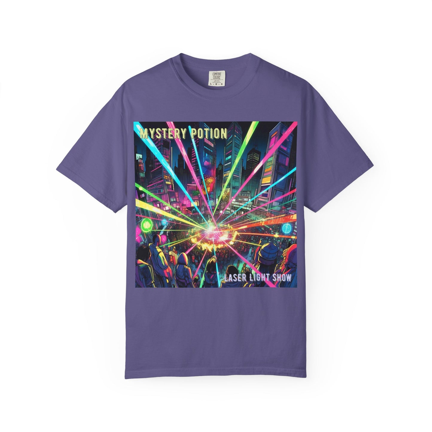 Mystery Potion Laser Light Show Tee, Unisex Graphic T-Shirt, Festival Wear, Concert Shirt, Party Outfit, Colorful Apparel