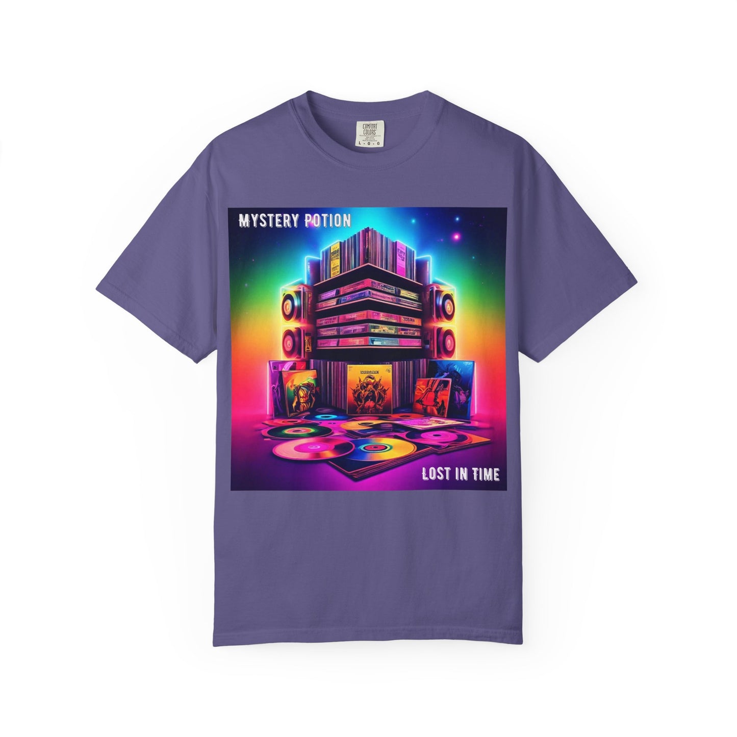 Lost In Time Vintage Vibe T-Shirt - Mystery Potion Graphic Tee, Unisex Casual Wear, Retro Music Lovers, Festival Apparel, Gift Idea