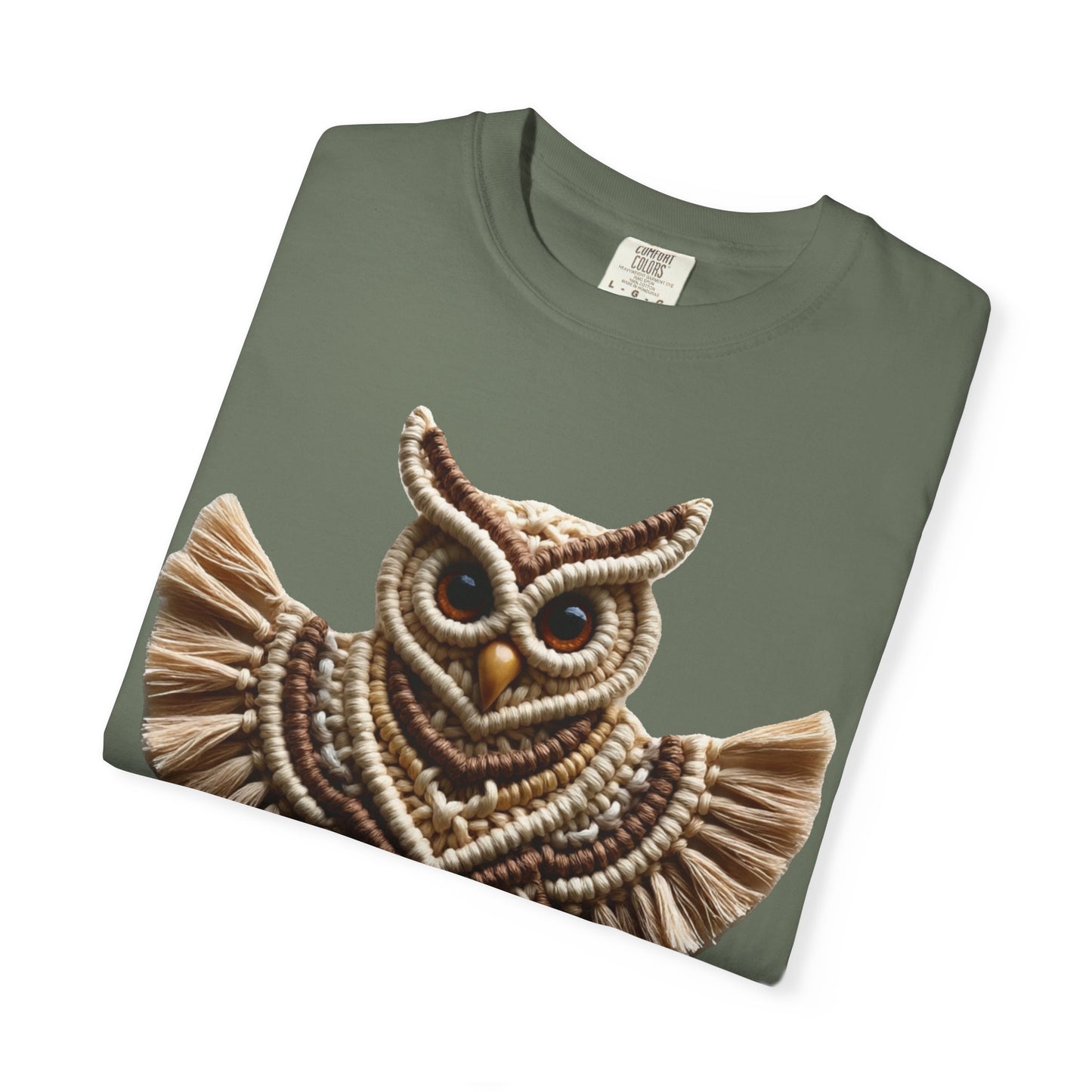 Artistic Macrame Owl T-Shirt, Unisex Graphic Tee, Nature Lover Gift, Bohemian Style Shirt, Wildlife Art Apparel, Unique Owl Design