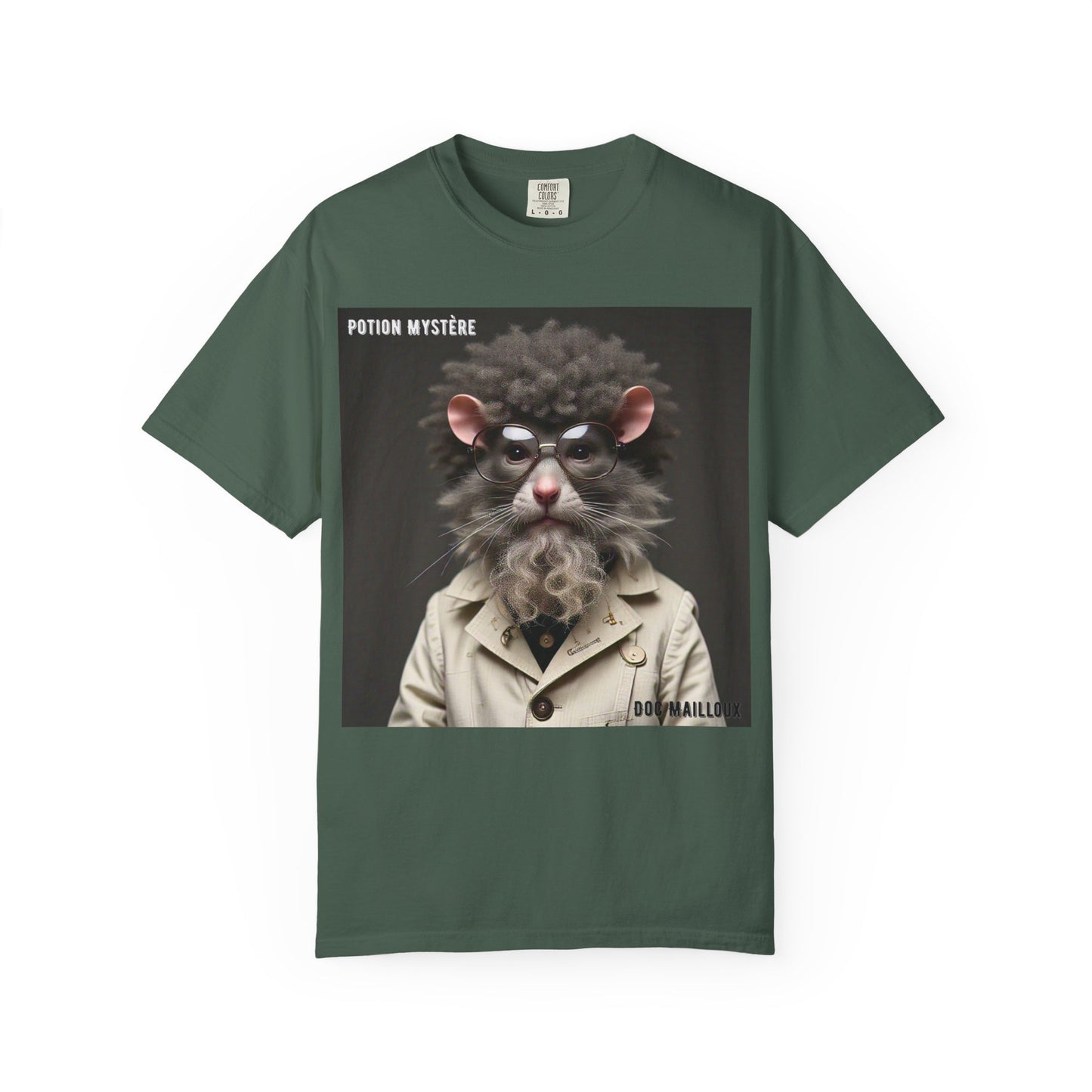 Doc Mailloux by Potion Mystère, Rat Graphic T-Shirt, Unisex Funny Tee, Gift for Animal Lovers, Unique Vintage Style Clothing, Statement Tee for Parties