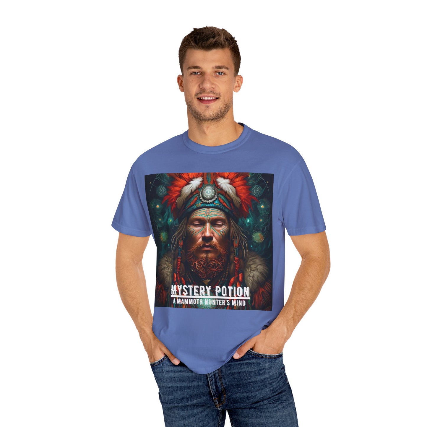 'A Mammoth Hunter's Mind' Mystery Potion Mystical Vintage Inspired Unisex T-Shirt, Cozy Gift for Nature Lovers, Unique Graphic Tee for Festivals, Casual Wear, Statement Shirt