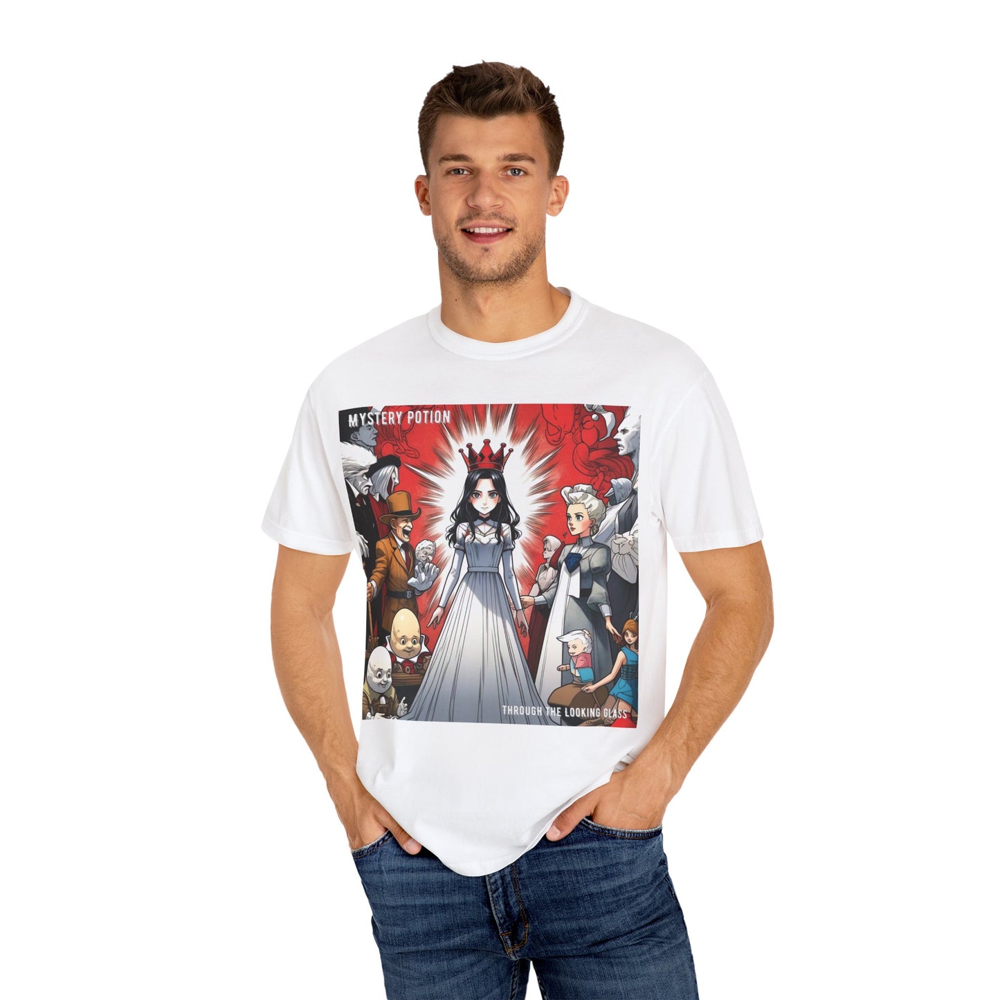 Mystery Potion's Alice In Wonderland Graphic Unisex T-shirt | Cool Casual Wear, Gift for Fans, Art Lovers, Anime Style Merch, Unique Everyday Tee
