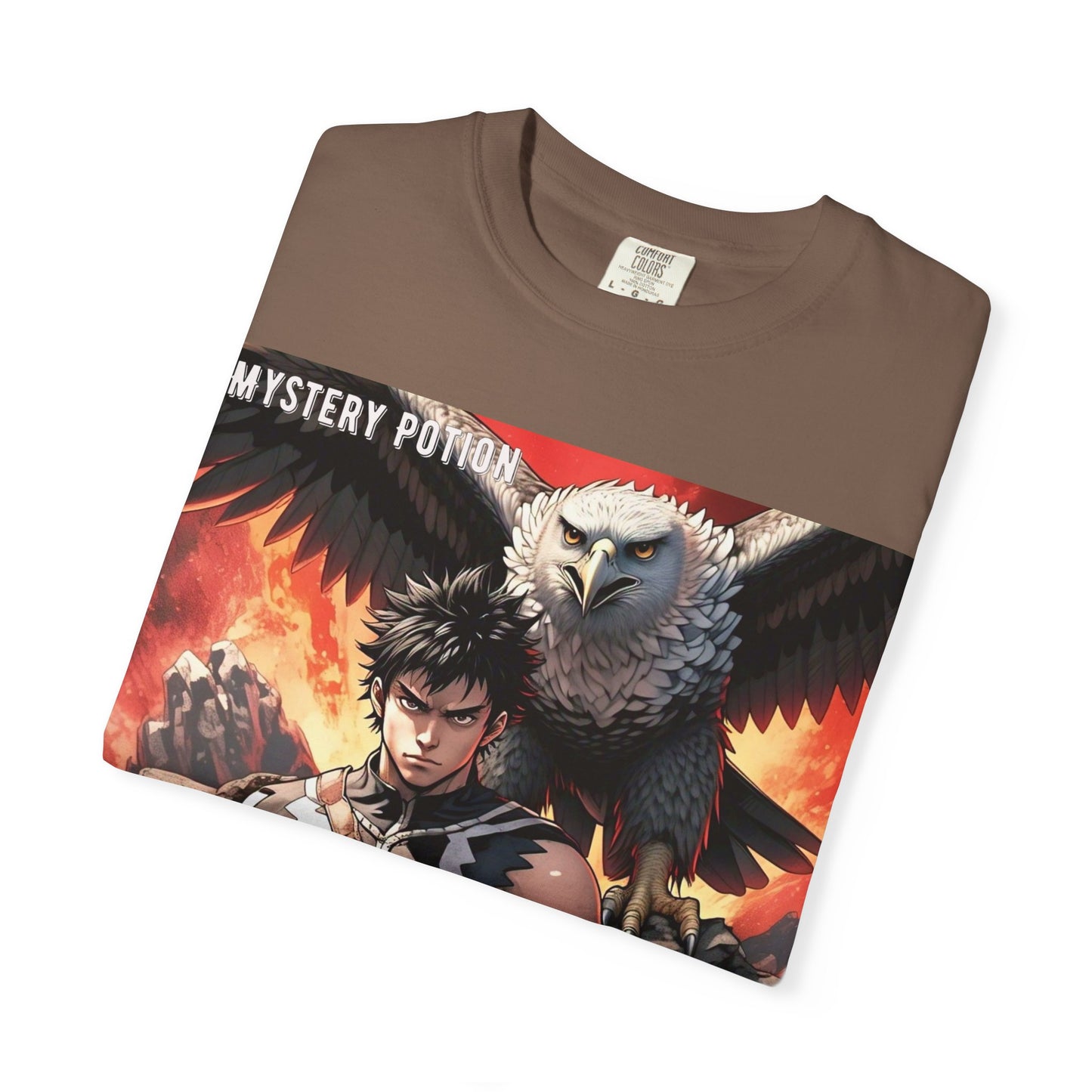 Unisex Anime Graphic T-Shirt, Mystery Potion Art Tee, Vintage Style, Casual Wear, Gift for Fans, Streetwear Apparel