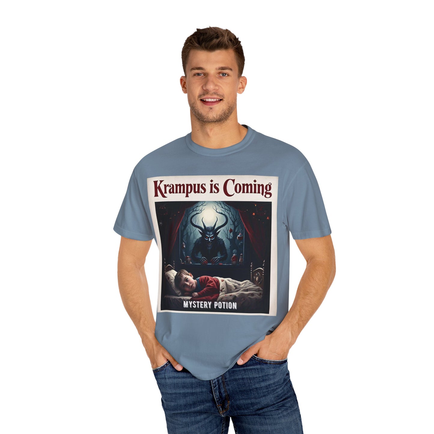 Krampus is Coming Unisex T-Shirt, Holiday Apparel, Christmas Gift, Cozy Casual Wear, Horror Theme Tee