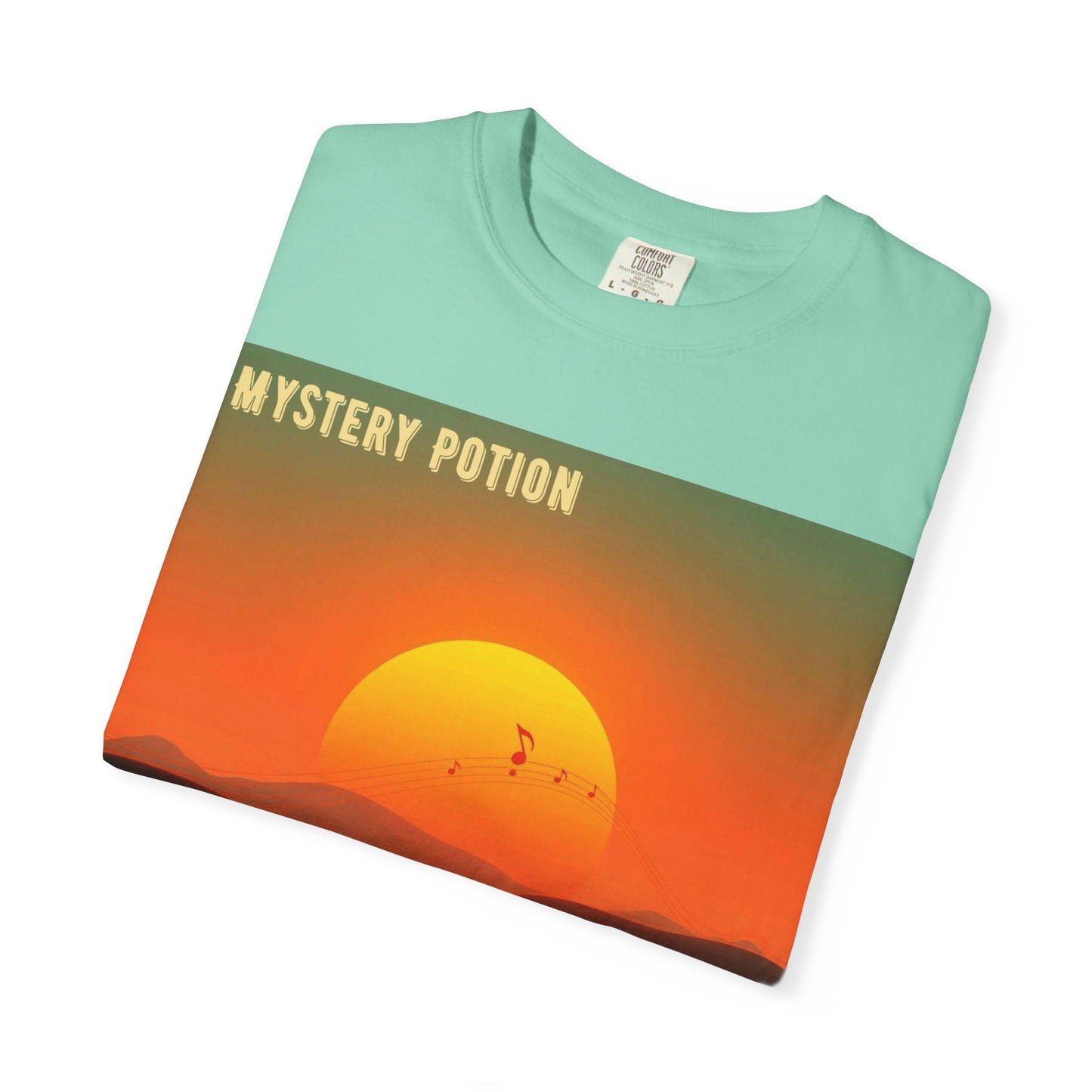 'The Summer of '25'  by Mystery Potion, Mystical Sunset T-Shirt - Unisex Garment-Dyed Tee, Retro Vibe, Bohemian Style, Summer Essential Swag