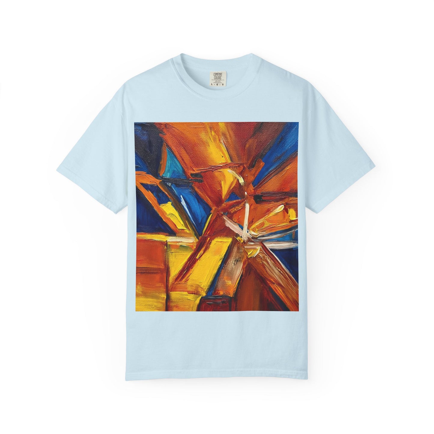 Vibrant Abstract Art T-shirt, Unisex Garment-Dyed Tee, Colorful Graphic Shirt, Stylish Artwear, Unique Gift Idea for Art Lovers