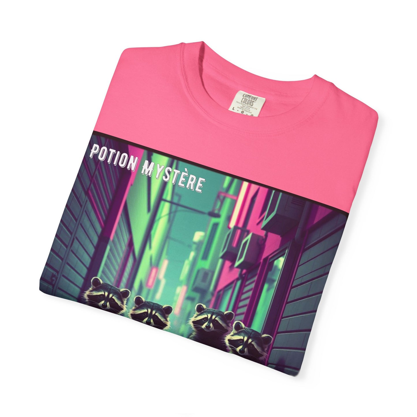 'On Est Né Pour Des Ti Pains' par Potion Mystère, Racoons Graphic Tee for Nature Lovers, Unisex Shirt for Pop Punk Song, Gift for Gamers, Casual Wear, Eco-Friendly Apparel