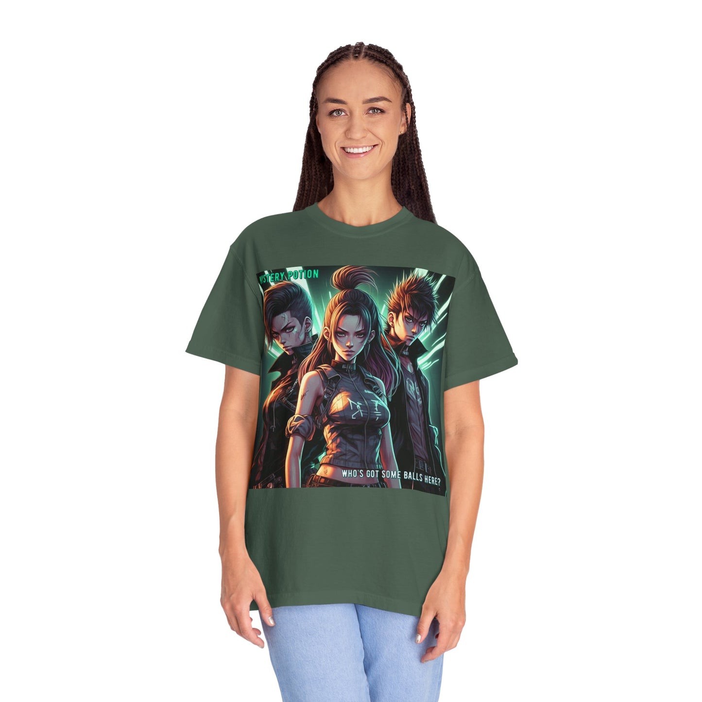 'Who's Got Some Balls Here?' by Mystery Potion, Unisex Graphic Tee, Trendy Gamer T-shirt, Anime Inspired Shirt, Gift for Him/Her, Casual Fashion