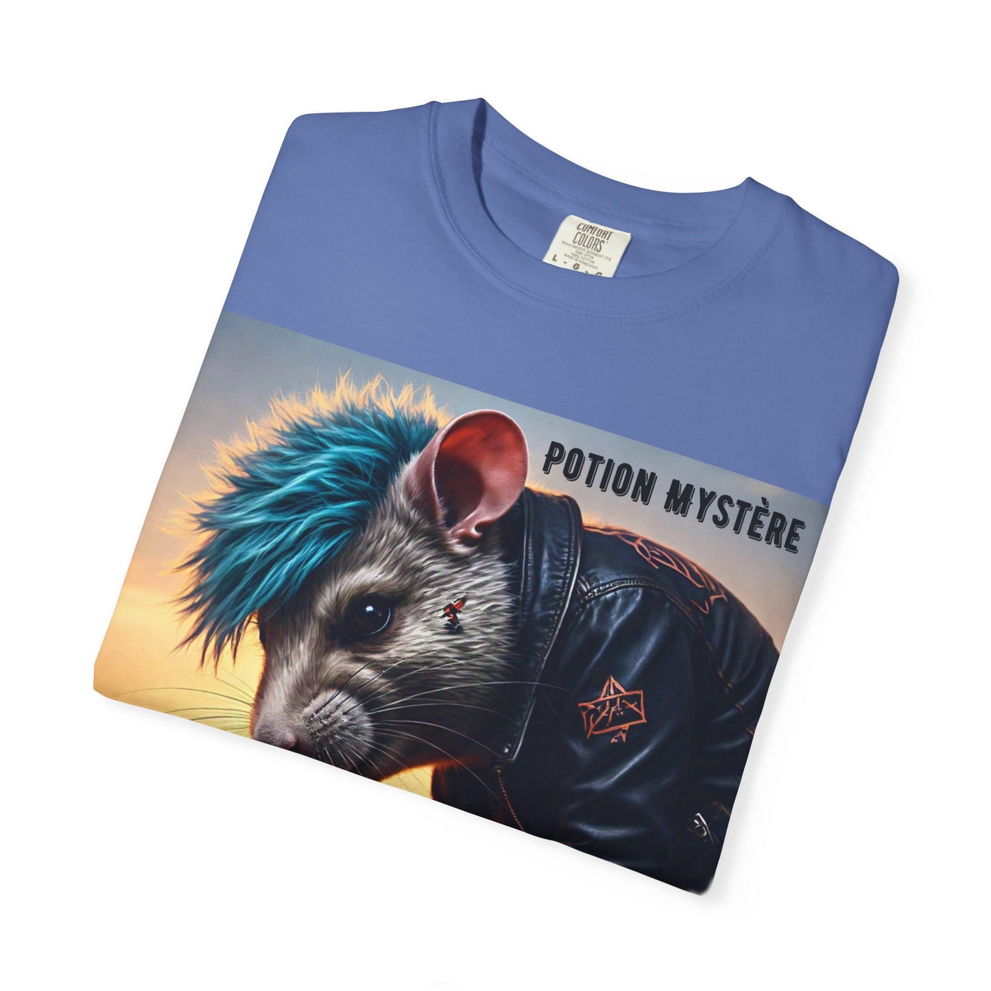 Mystical Punk Rat Toiling The Field Graphic T-Shirt | Unisex, Art Tee, Unique Animal Print, Gift for Animal Lovers, Casual Wear