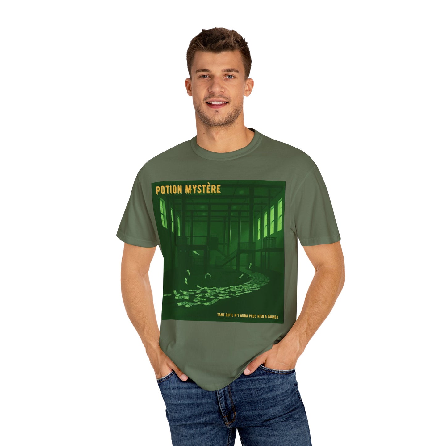 'Tant Qu'il N'Y Aura Plus Rien À Gagner' par Potion Mystère, Money Trail Unisex T-Shirt, Vintage Graphic Tee, Gift for Industrial Music Lovers, Casual Wear, Unique Graphic Shirt