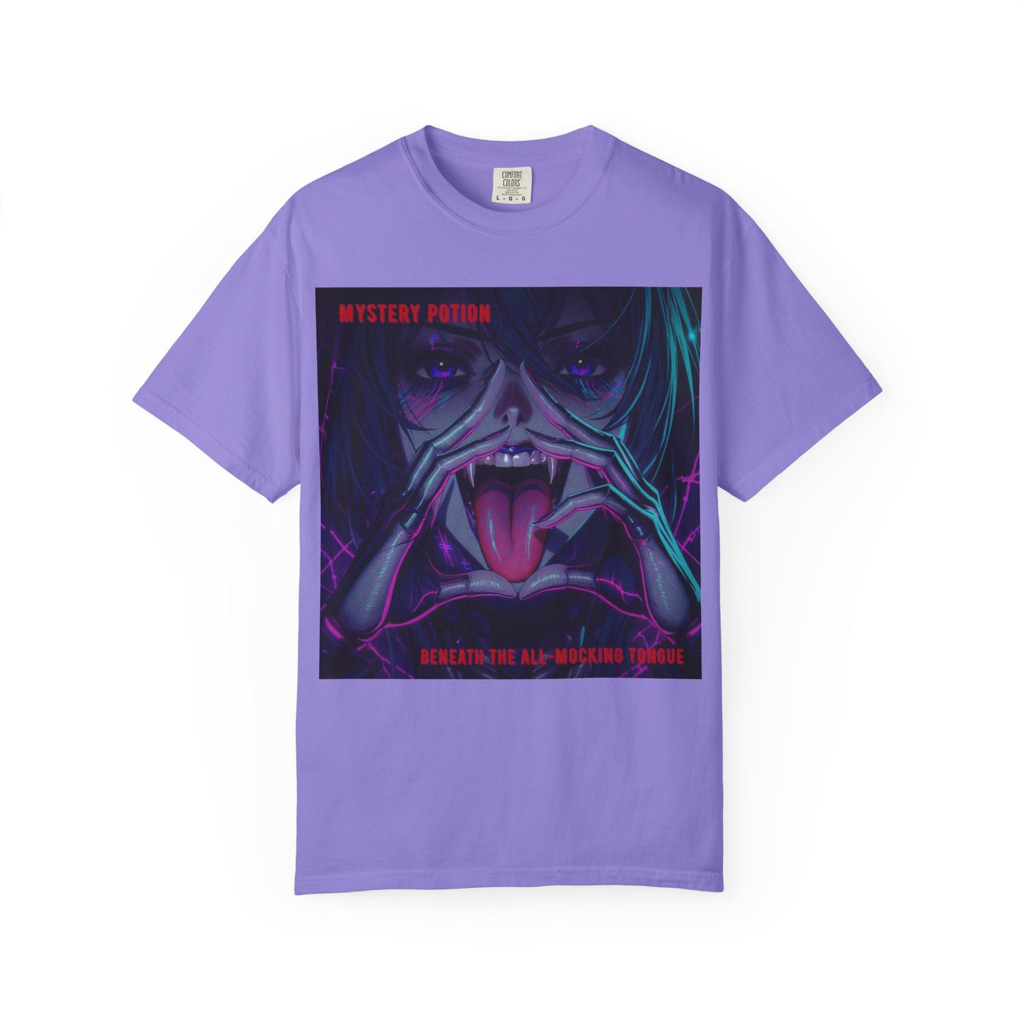 'Beneath The All-Mocking Tongue' by Mystery Potion Unisex Garment-Dyed T-shirt