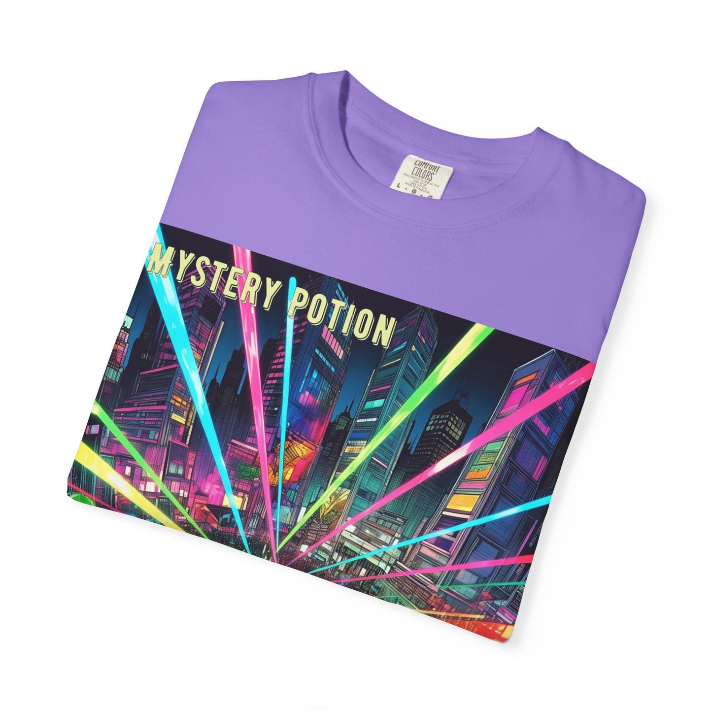 Mystery Potion Laser Light Show Tee, Unisex Graphic T-Shirt, Festival Wear, Concert Shirt, Party Outfit, Colorful Apparel