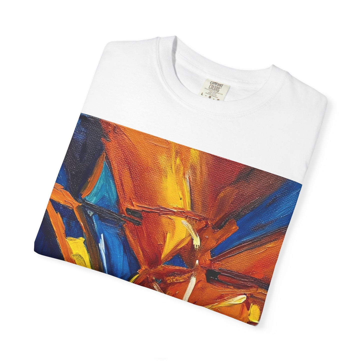 Vibrant Abstract Art T-shirt, Unisex Garment-Dyed Tee, Colorful Graphic Shirt, Stylish Artwear, Unique Gift Idea for Art Lovers
