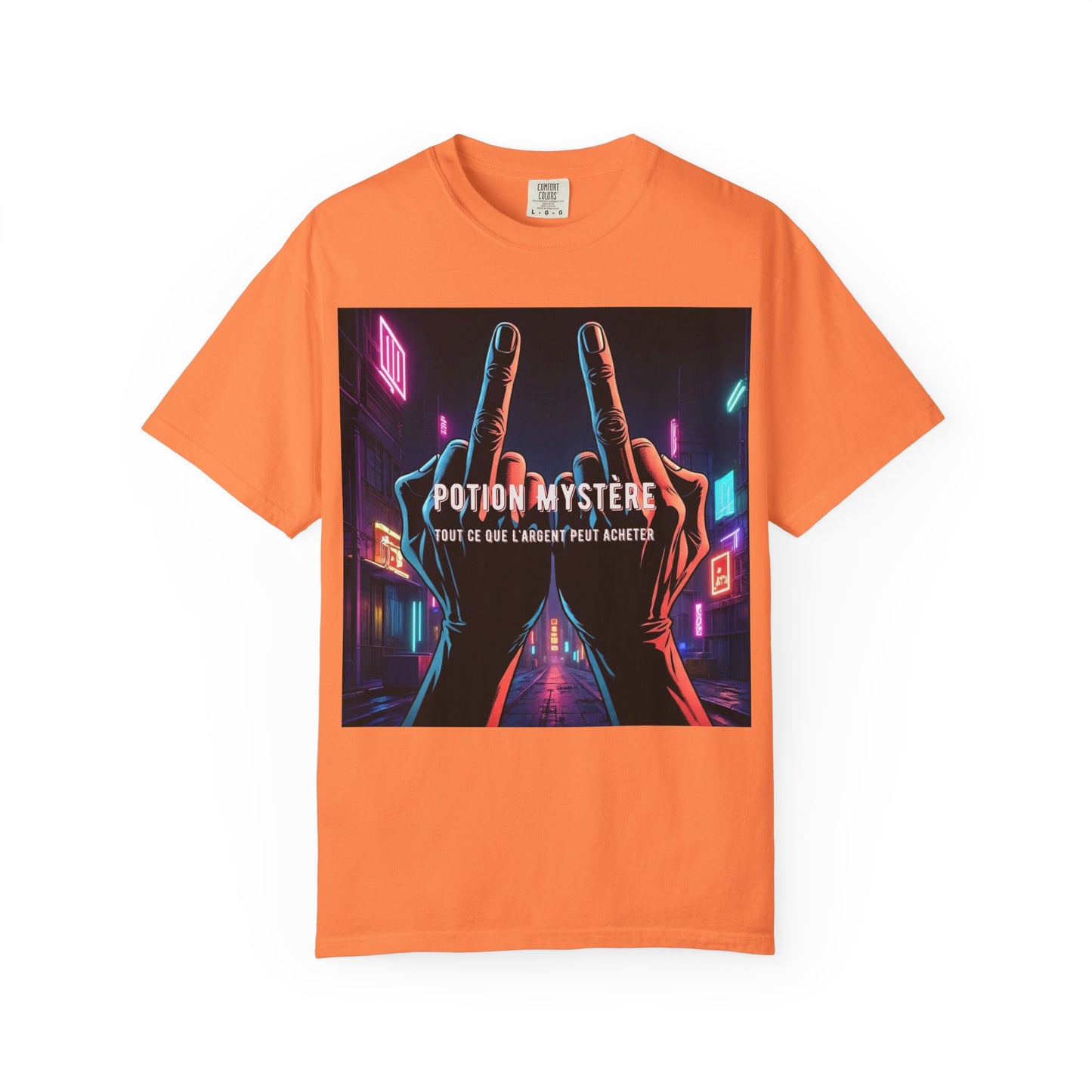 'Tout Ce Que L'Argent Peut Acheter' par Potion Mystère, Two Fingers Up Unisex T-Shirt with Artistic Graphic Design, Casual Wear, Streetwear Style, Gift for Art Lovers, Unique Graphic Tee, [...]