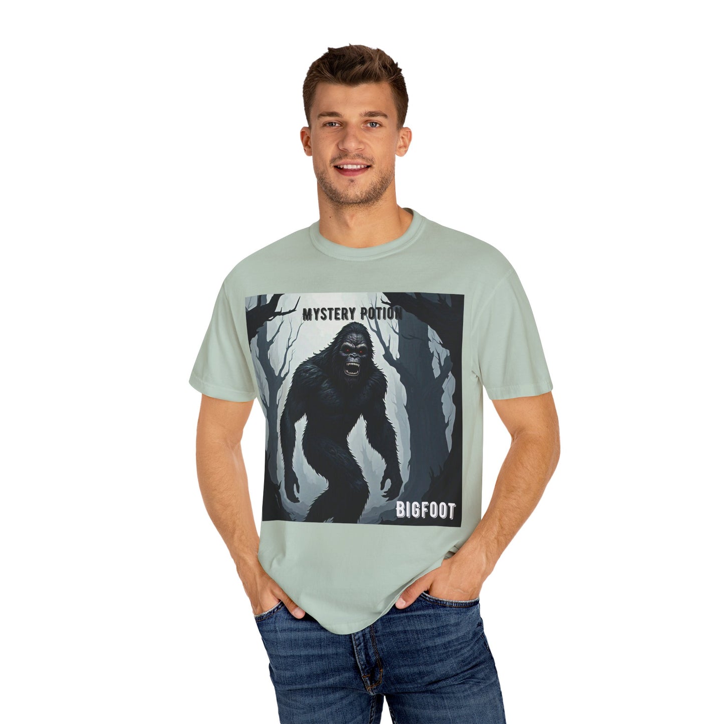 Bigfoot by Mystery Potion T-shirt, Unisex Statement Tee, Gift for Nature Lovers, Outdoor Adventure Shirt, Fun Graphic Tee