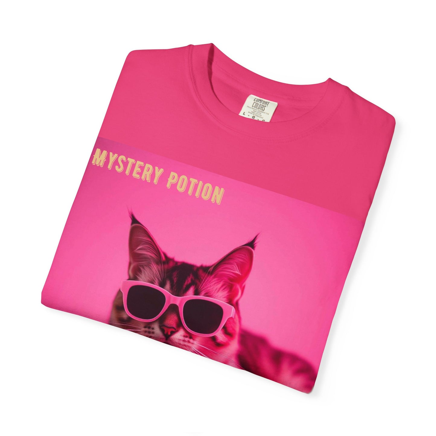 'Girl With An Attitude' by Mystery Potion, Cool Cat T-shirt, Fun Cat Tee, Gift for Cat Lovers, Casual Wear, Unique Fashion Statement, Attitude T-shirt