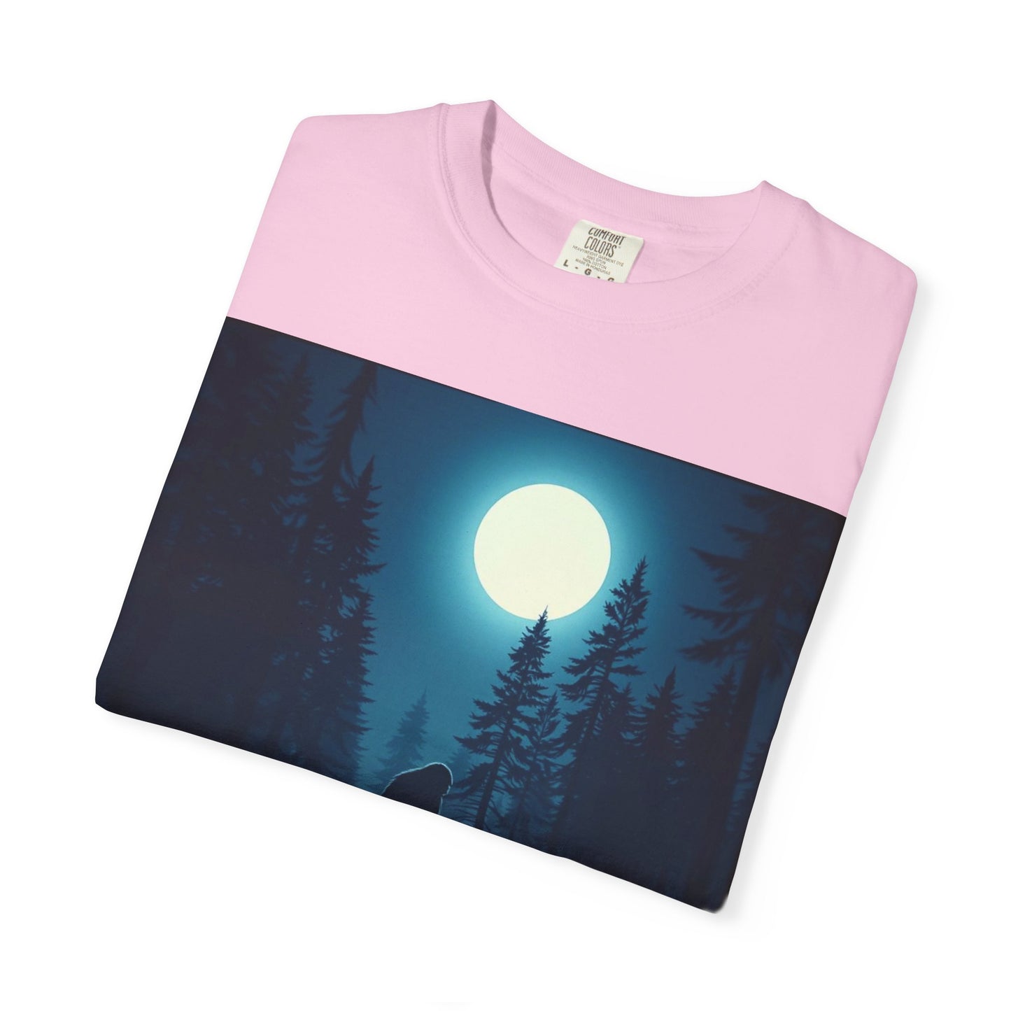 Moonlit Forest Snowboarder T-Shirt, Cozy Adventure Tee, Winter Sports Gift, Unisex Apparel, Outdoor Vibes