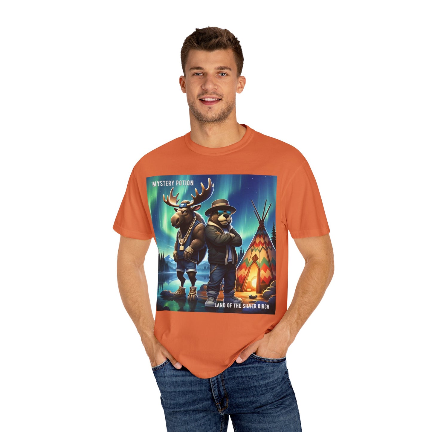 'Land Of The Silver Birch' by Mystery Potion,  Unisex Garment-Dyed T-shirt