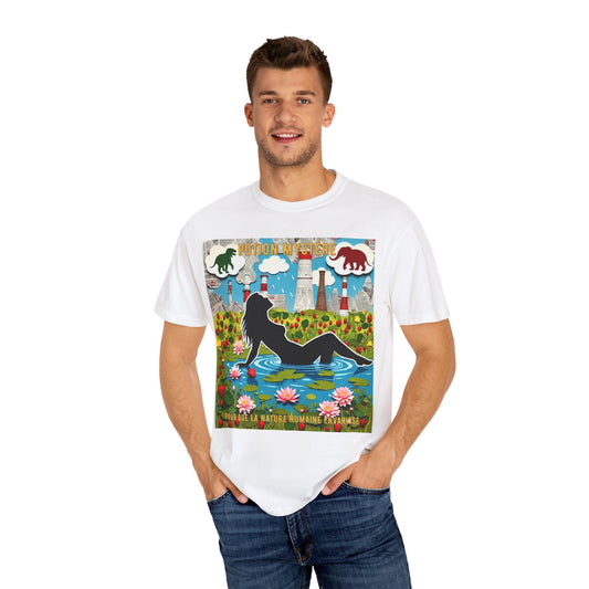 'Pour Que La Nature Humaine Envahisse' par Potion Mystère, Nature-Inspired Collage Unisex T-Shirt, Eco-Friendly Tee, Vibrant Graphic Tee, Relaxed Fit Shirt, Summer Casual Wear, Gift for Nature Lovers, Grebo Rock