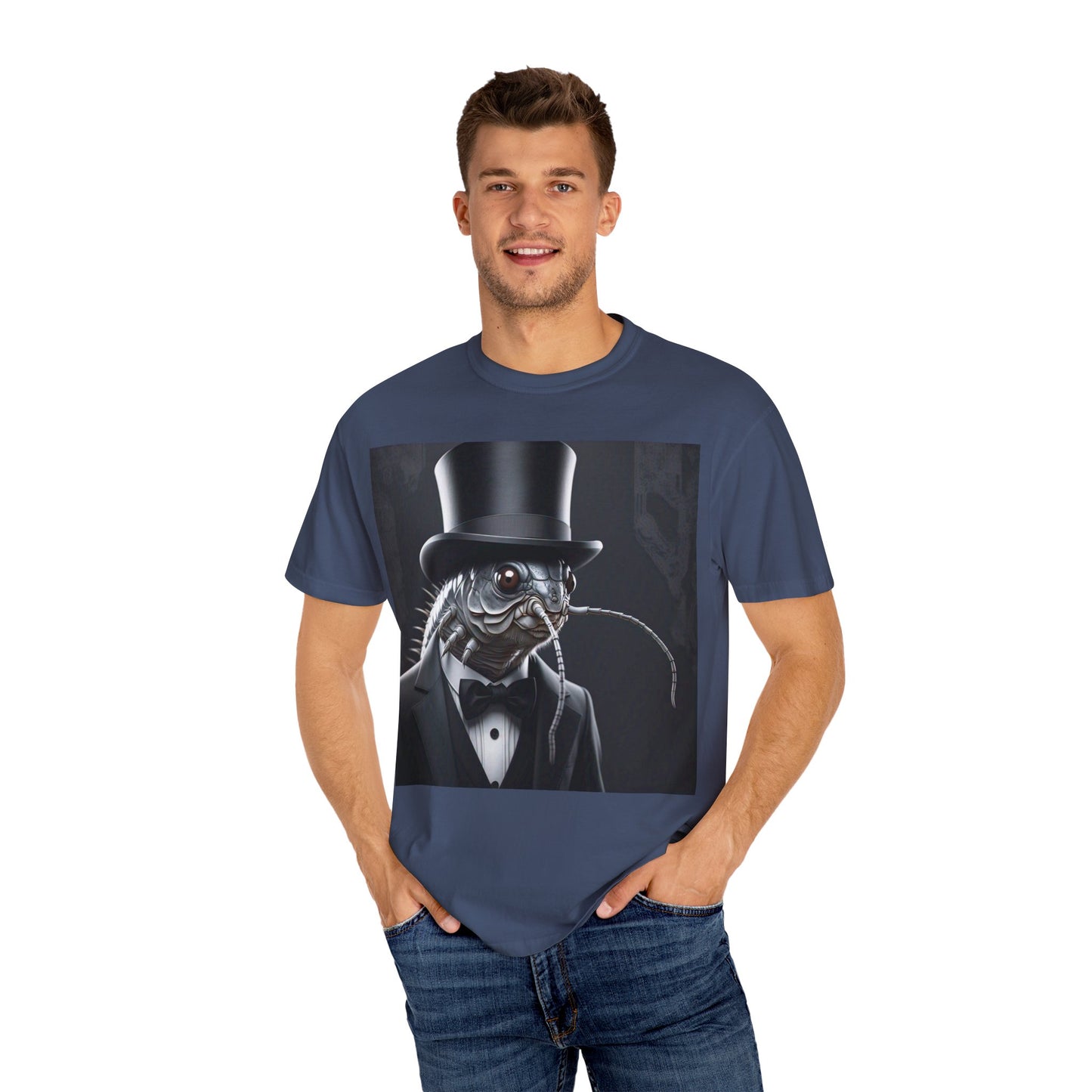 Whimsical Silver Fish Gentleman T-shirt | Fun Gift for Aquatic Lovers, Unique Humor Shirt, Casual Wear, Creative Outfit