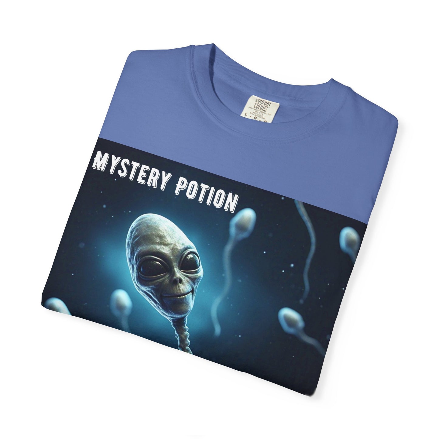 'One Good Day All Answers Will Come To Us' by Mystery Potion, Alien Sperm Tee, Unisex Graphic T-Shirt, Fun Gift for Space Lovers, Cool Casual Wear, Sci-Fi Fashion, Unique Statement Piece