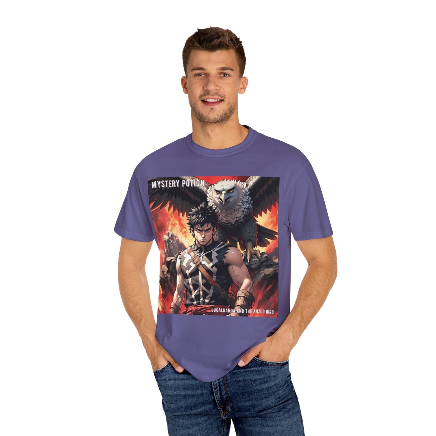 Unisex Anime Graphic T-Shirt, Mystery Potion Art Tee, Vintage Style, Casual Wear, Gift for Fans, Streetwear Apparel