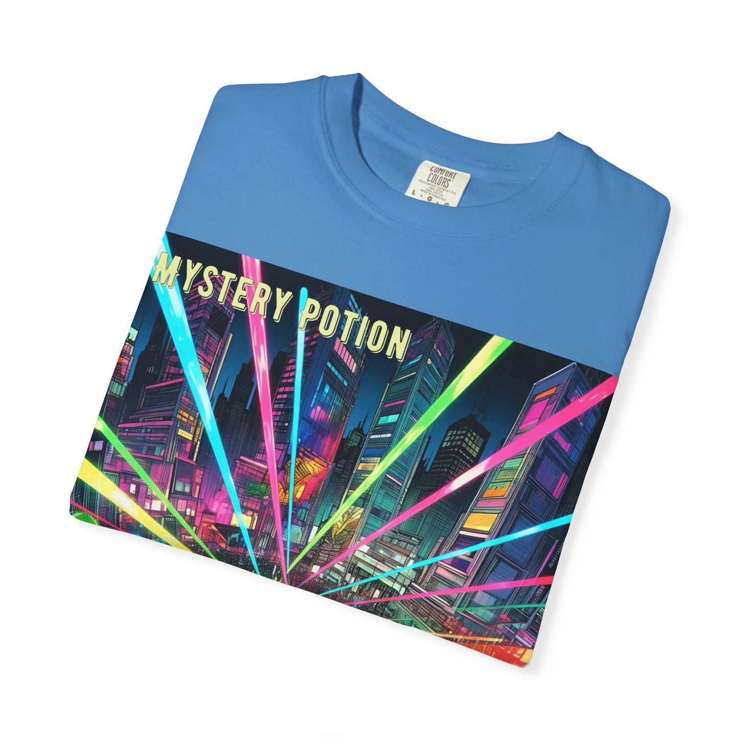 Mystery Potion Laser Light Show Tee, Unisex Graphic T-Shirt, Festival Wear, Concert Shirt, Party Outfit, Colorful Apparel