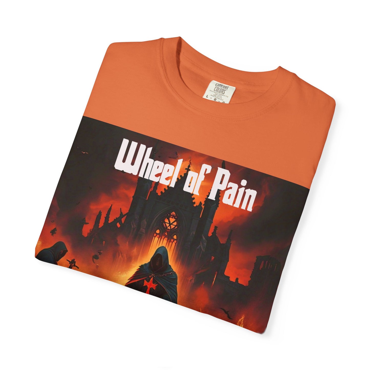 Wheel of Pain Gothic Templar Graphic T-Shirt, Unisex Tee for Fans, Cool Gift for Music Lovers, Halloween Shirt, Retro Vintage Style