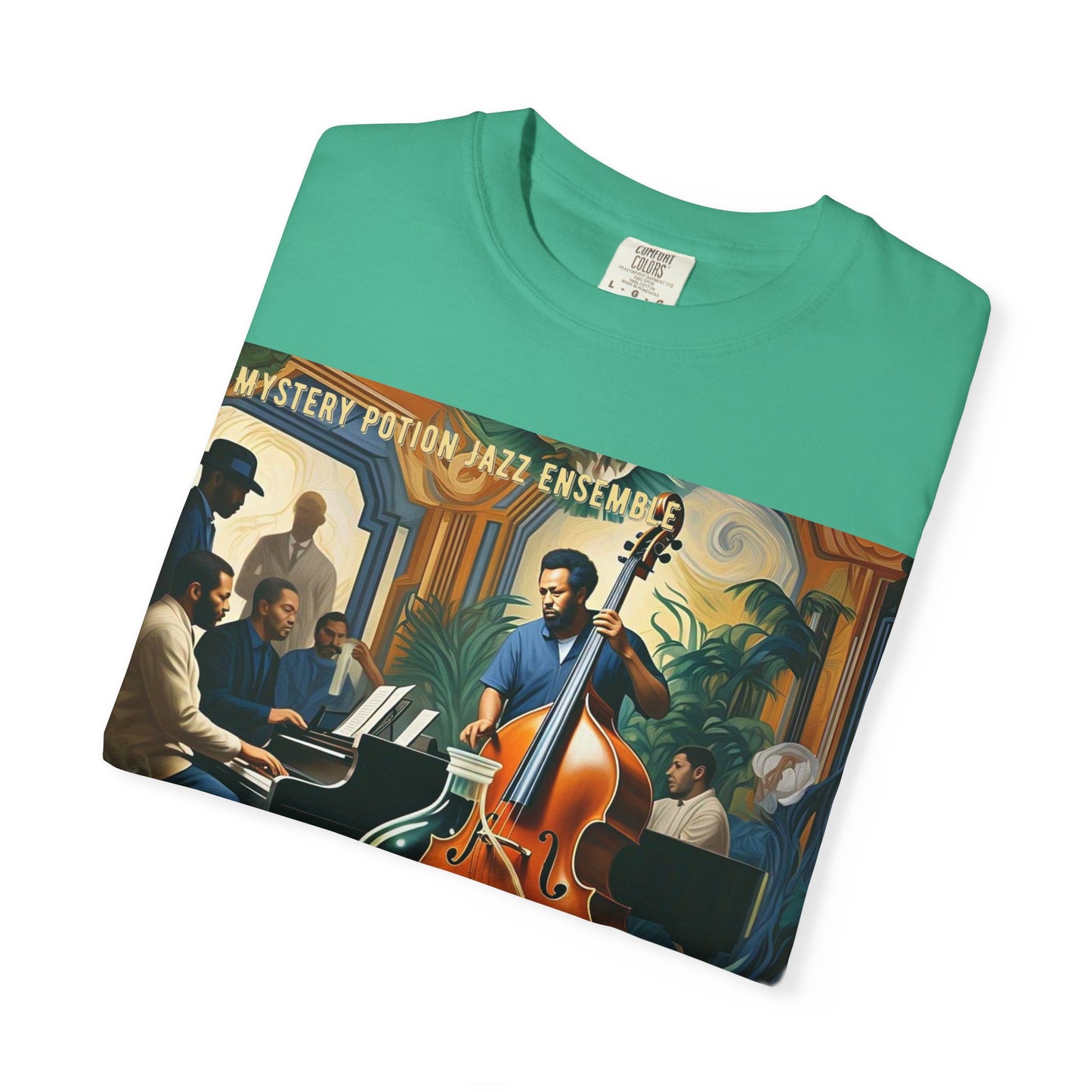Mystery Potion Jazz Ensemble T-shirt | Unisex Music Lover Tee, Gift for Jazz Fans, Vintage Style Shirt, Casual Wear, Unique Music Apparel