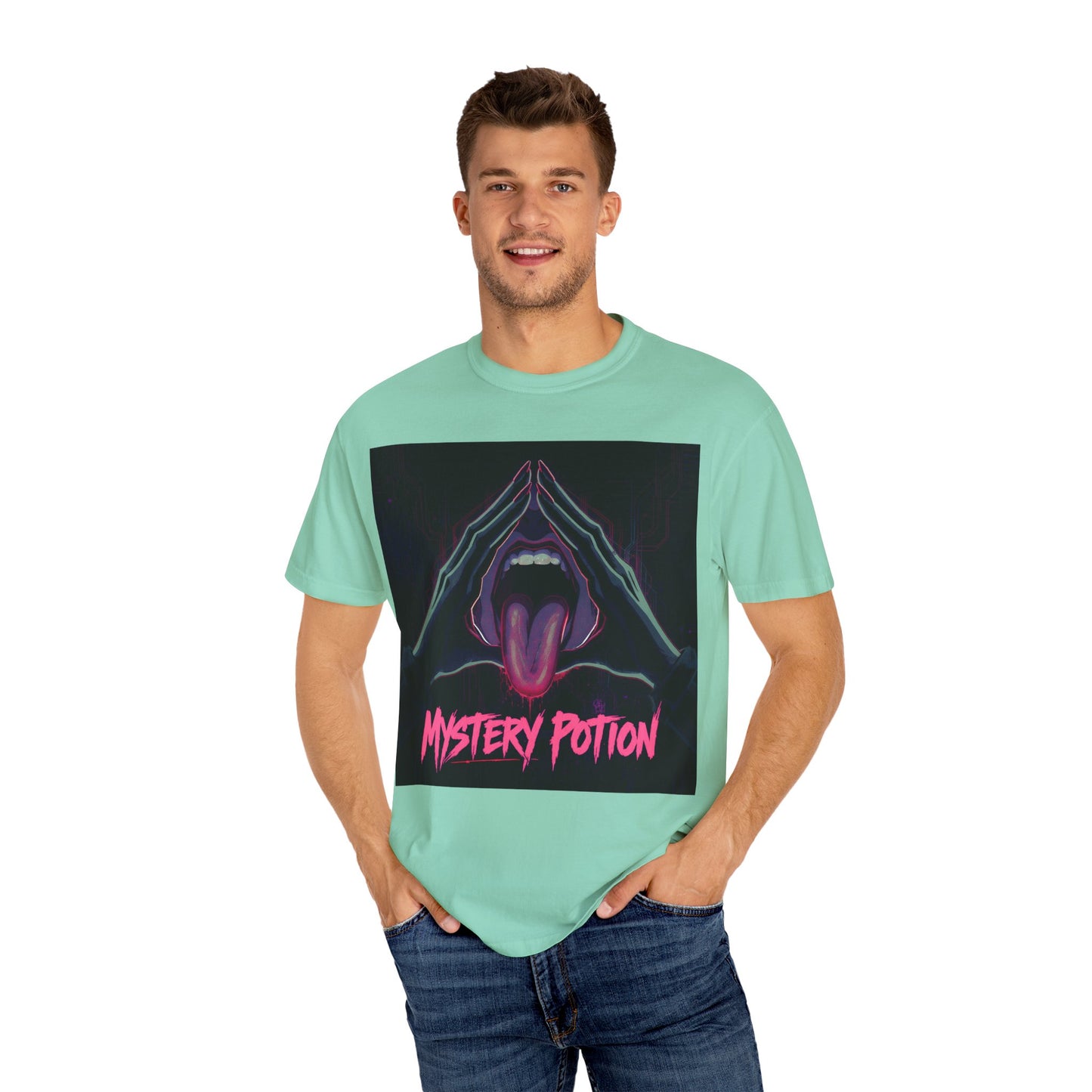 Mystery Potion Graphic Tee, Unisex T-Shirt for Festivals, Gift for Friends, Retro Vibes, Statement Shirt