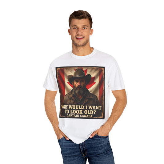 Vintage Humor T-Shirt, Fun Graphic Tee for Gift, Captain Canada Shirt, Birthday Gift for Him, Casual Wear