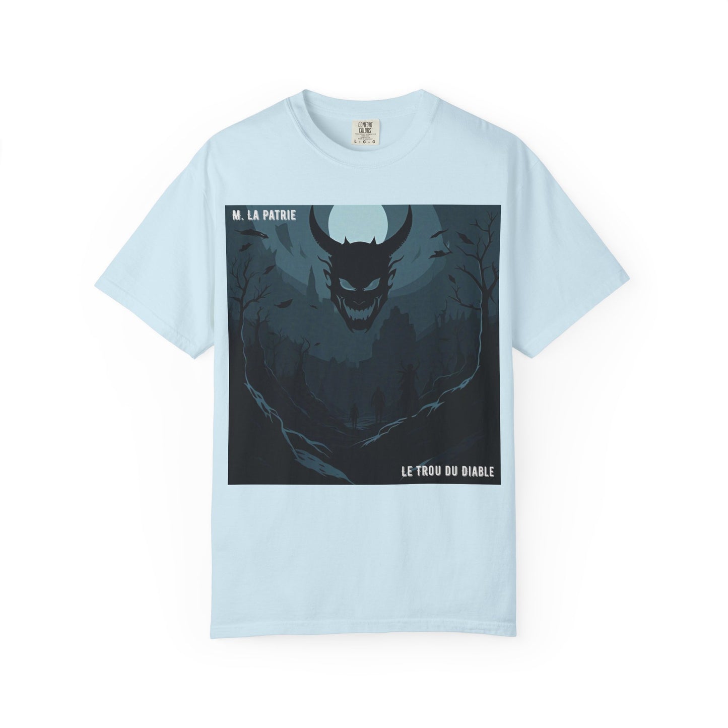 Mysterious Graphic Tee, Unisex Garment-Dyed T-Shirt, Dark Fantasy Shirt, Gift for Adventurers, Halloween Apparel, Unique Artwear