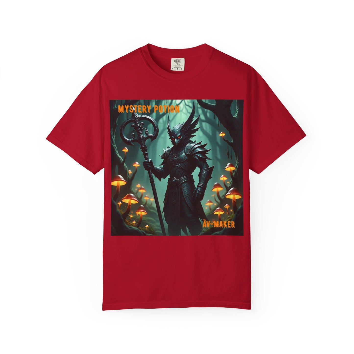 Mystical Āv-Maker Unisex Garment-Dyed T-shirt, Fantasy Apparel, Gift for Gamers, Witchy T-shirt, Mystery Potion Design, Unisex Tee