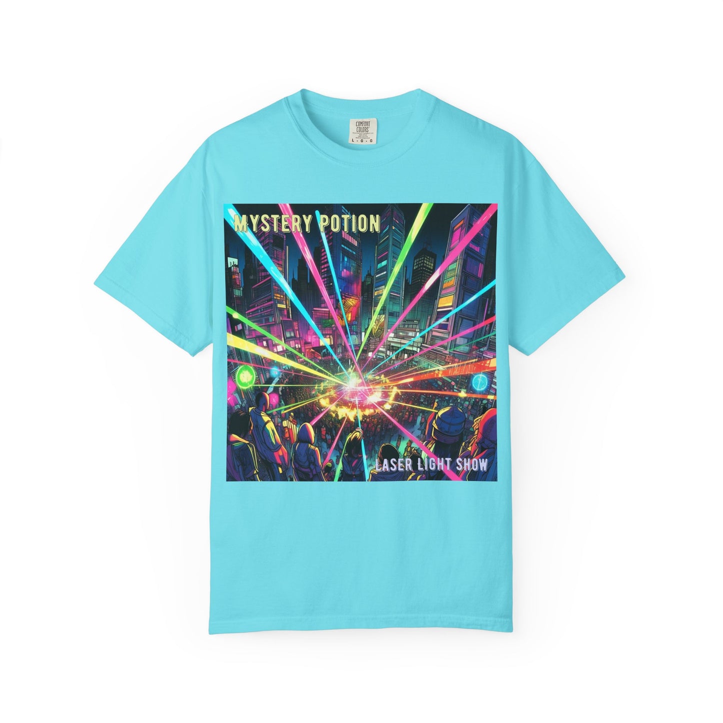 Mystery Potion Laser Light Show Tee, Unisex Graphic T-Shirt, Festival Wear, Concert Shirt, Party Outfit, Colorful Apparel