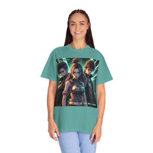 'Who's Got Some Balls Here?' by Mystery Potion, Unisex Graphic Tee, Trendy Gamer T-shirt, Anime Inspired Shirt, Gift for Him/Her, Casual Fashion