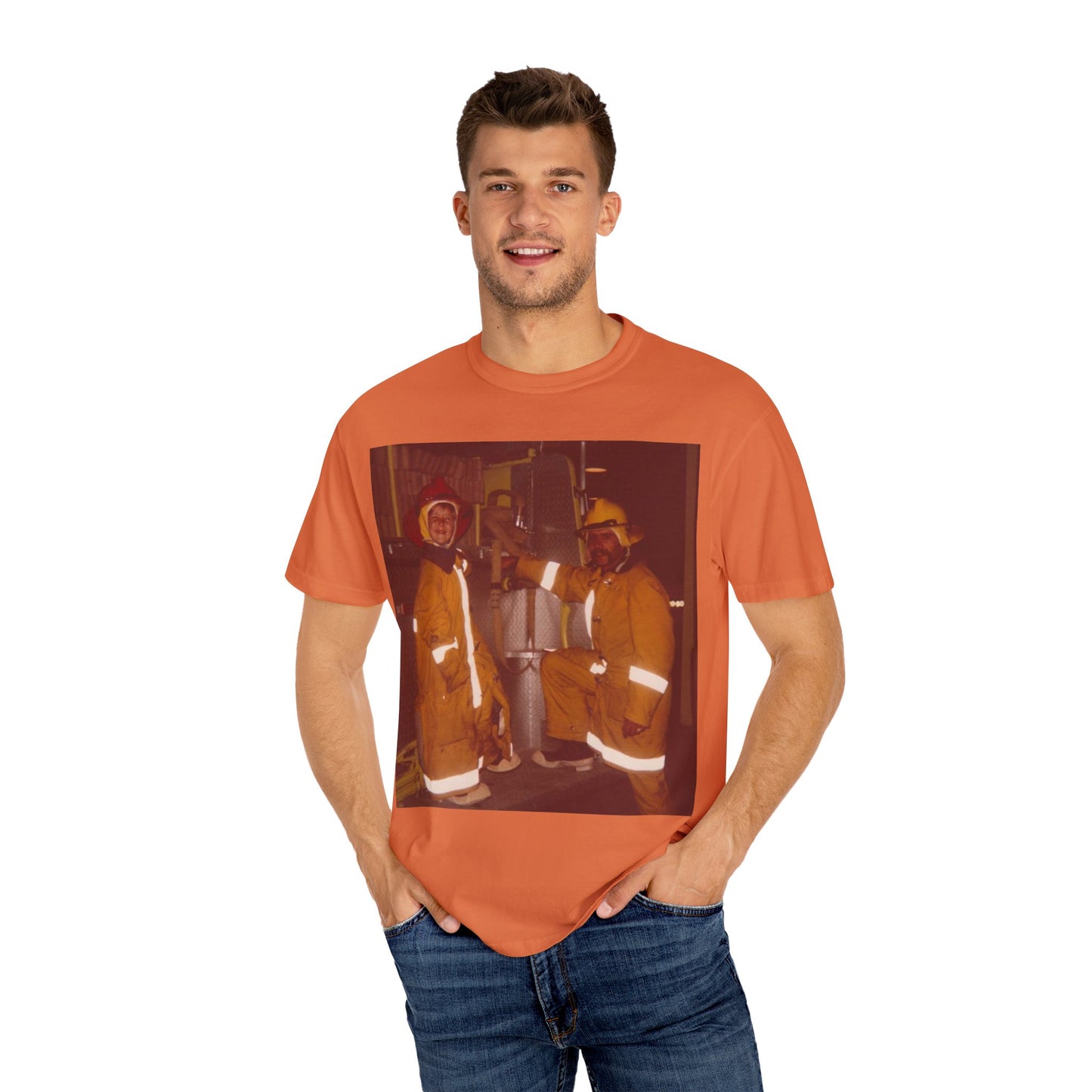 Vintage Firefighter T-Shirt, Unisex Garment-Dyed Tee, Retro Fire Rescue Shirt, Firefighter Gifts, Hero Tribute Apparel