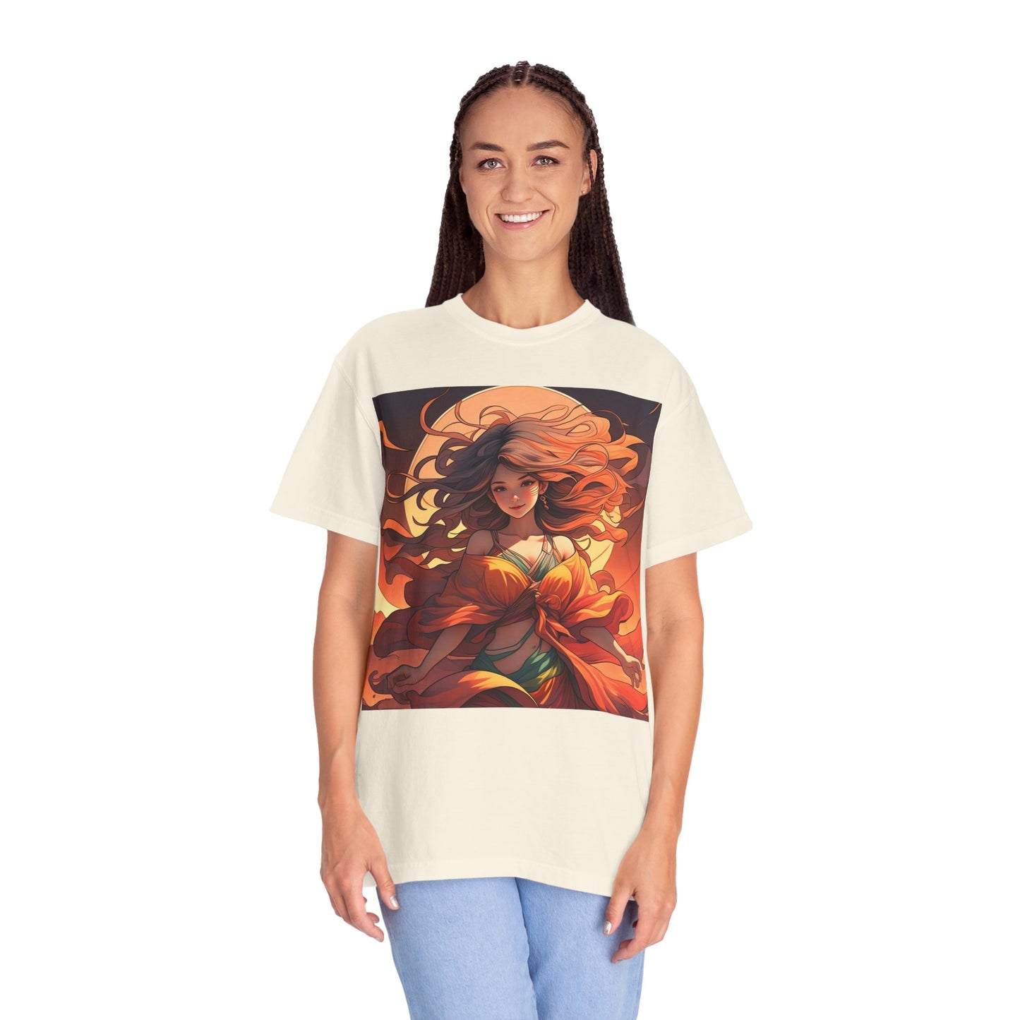 Mystical Autumn Goddess T-shirt, Enchanted Graphic Tee, Boho Style Apparel, Art Inspired Top, Unique Gift for Her, Festival Fashion