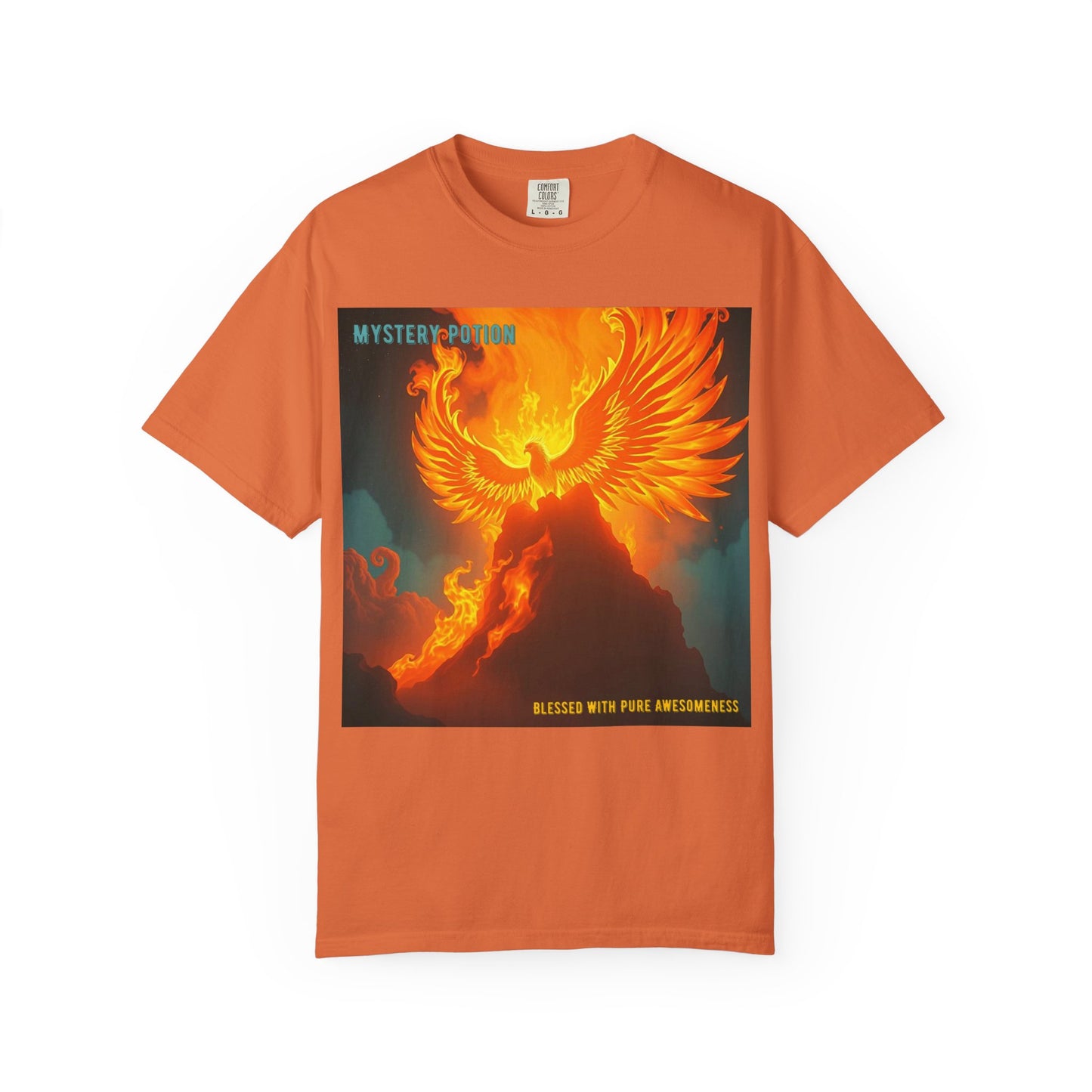 'Blessed With Pure Awesomeness' Mystery Phoenix Graphic Unisex T-shirt, Cool Casual Wear, Unique Gift for Nature Lovers, Birthday, Summer Event, Spiritual Design